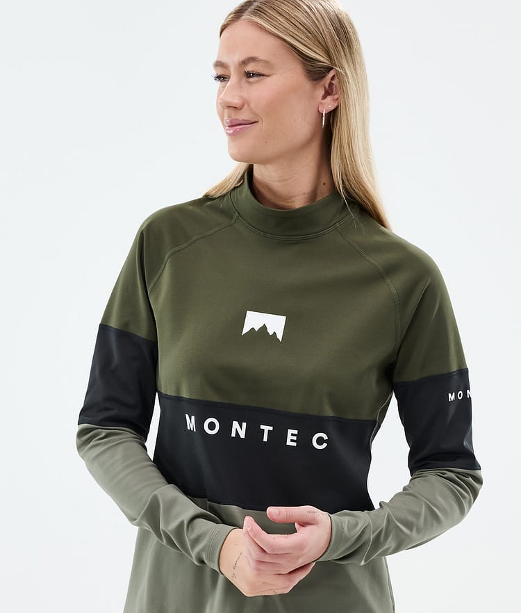 Montec Alpha W Base Layer Top Women Olive Green/Black/Greenish, Image 2 of 5