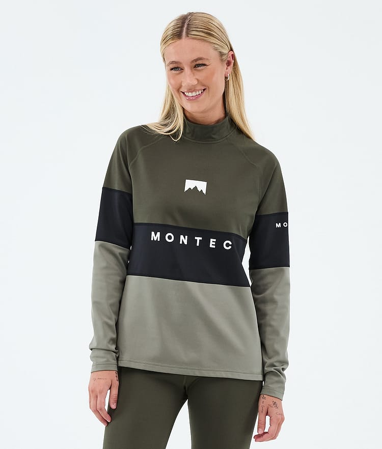 Montec Alpha W Maglia Termica Donna Olive Green/Black/Greenish, Immagine 2 di 5