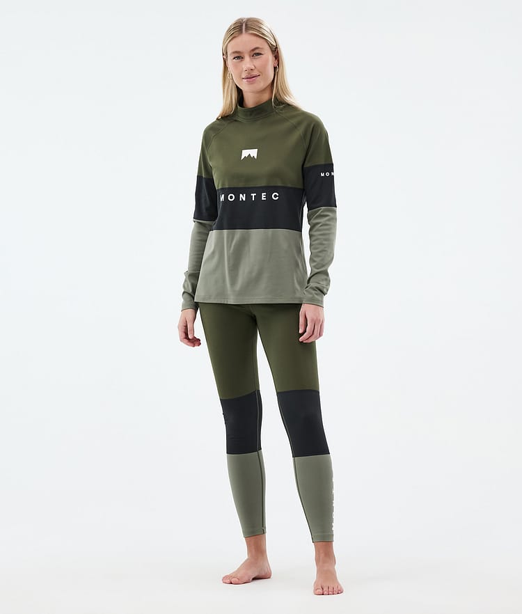 Montec Alpha W Base Layer Top Women Olive Green/Black/Greenish, Image 3 of 5