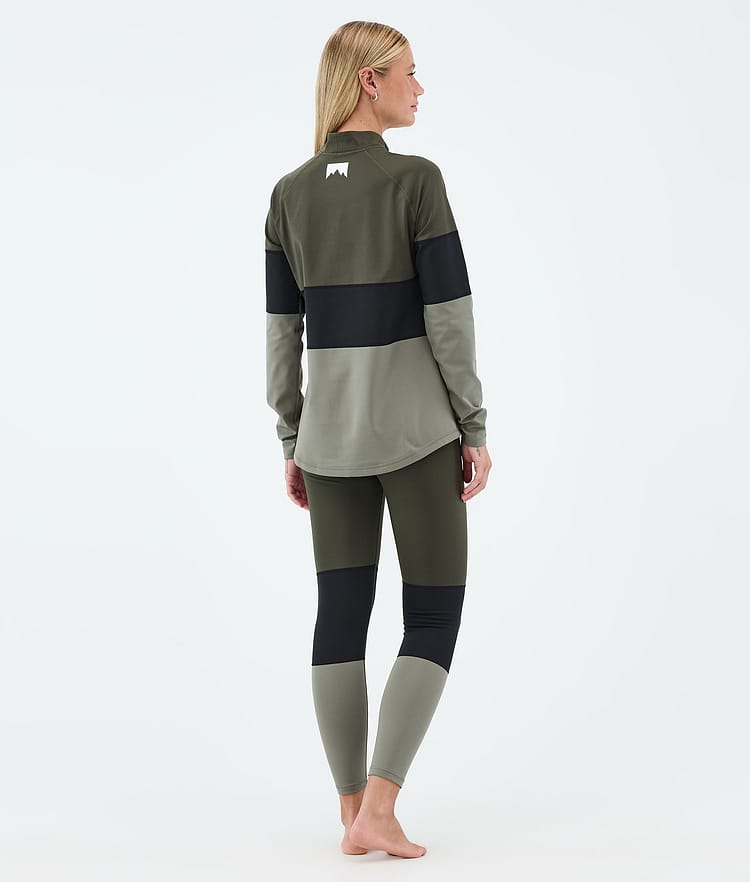 Montec Alpha W Maglia Termica Donna Olive Green/Black/Greenish, Immagine 4 di 5