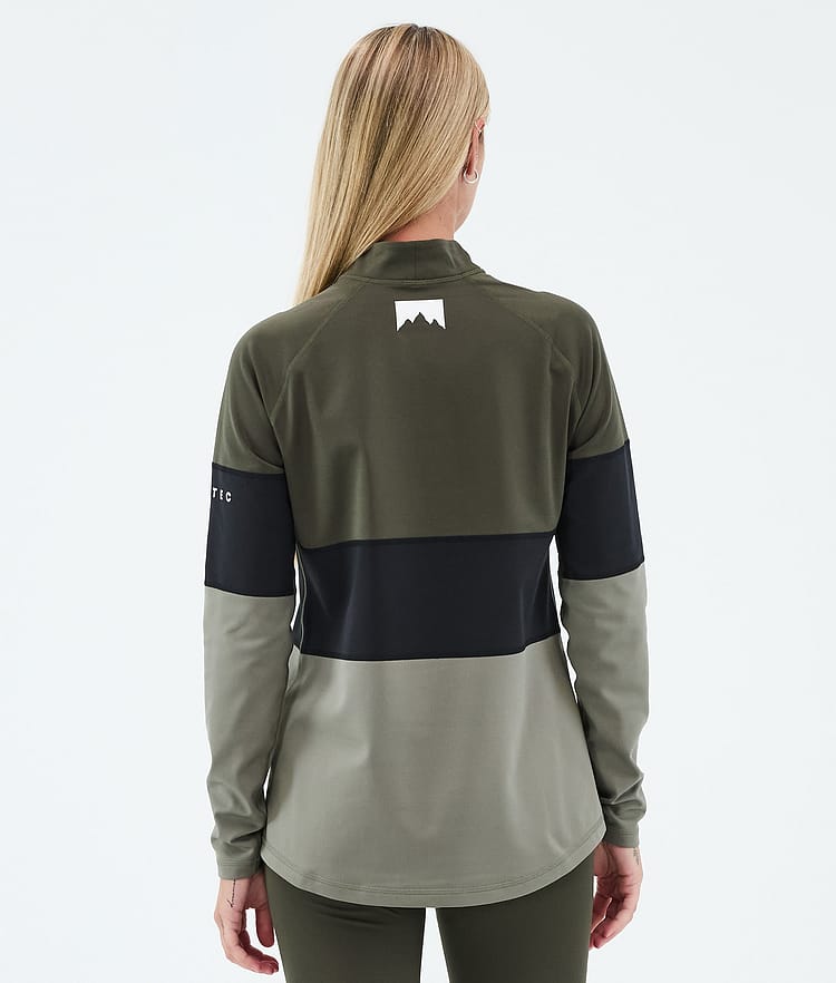 Montec Alpha W Maglia Termica Donna Olive Green/Black/Greenish, Immagine 5 di 5
