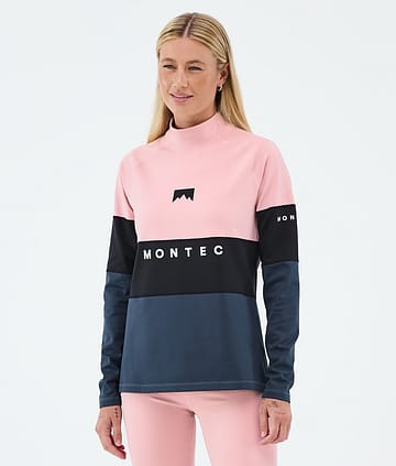 Montec Alpha W Base Layer Top Soft Pink/Black/Metal Blue