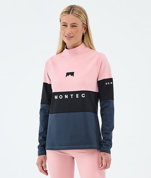 Montec Alpha W Tee-shirt thermique Femme Soft Pink/Black/Metal Blue