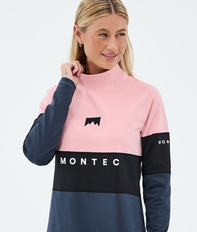 Montec Alpha W Maglia Termica Donna Soft Pink/Black/Metal Blue, Immagine 2 di 5