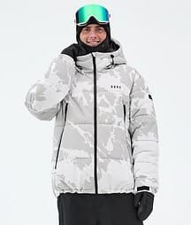 Dope Puffer Full Zip Snowboard Jacket Men Grey Camo