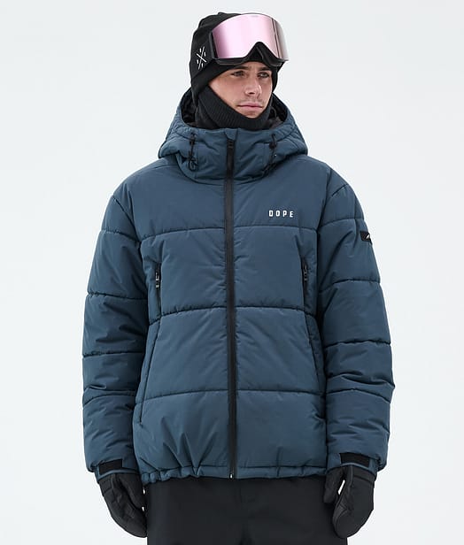 Dope Puffer Snowboard Jacket Men Metal Blue