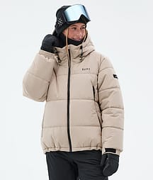 Dope Puffer W 25 Full Zip Skijakke Dame Sand