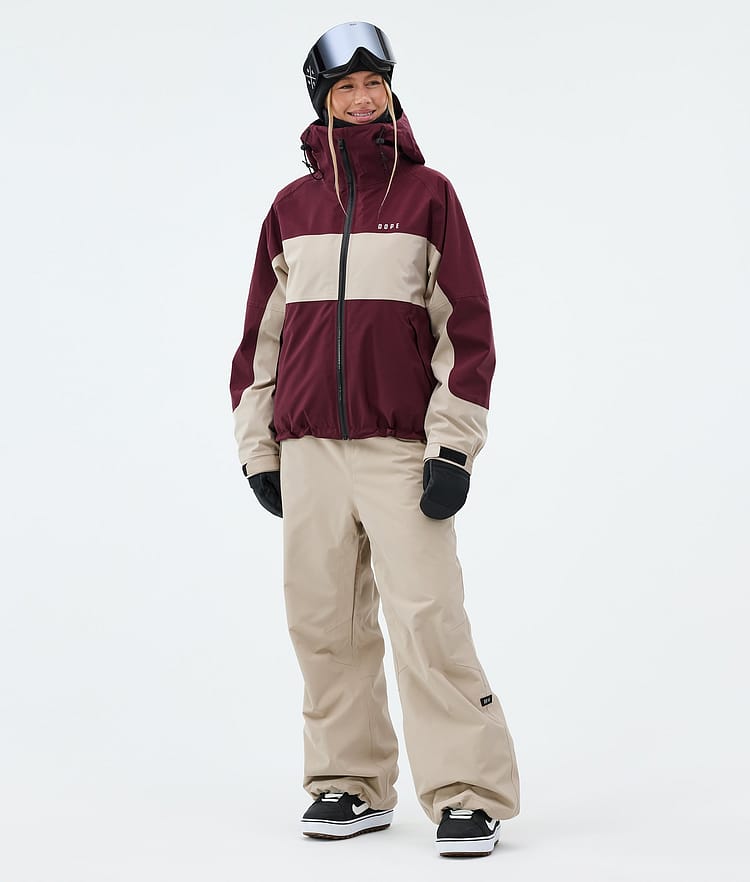 Dope Spartan W Chaqueta Snowboard Mujer Stripe Burgundy/Sand, Image 2 of 8