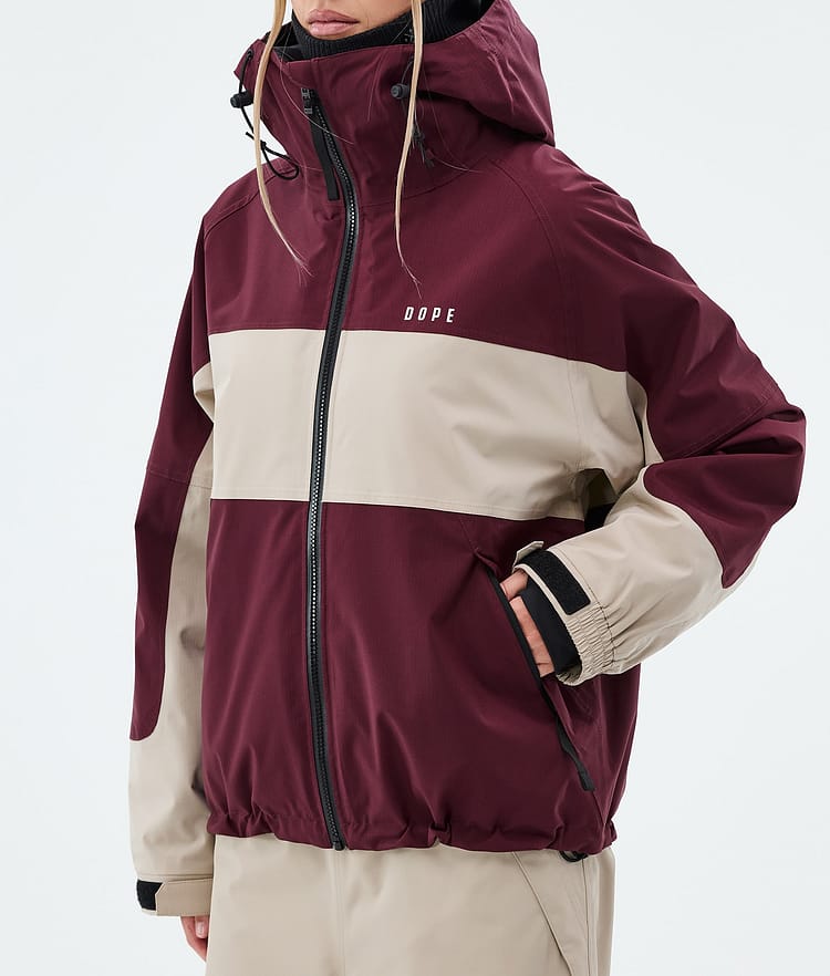 Dope Spartan W Chaqueta Snowboard Mujer Stripe Burgundy/Sand, Image 7 of 8