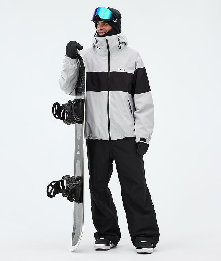 Dope Spartan Snowboardjakke Herre Stripe Light Grey/Black, Image 2 of 8