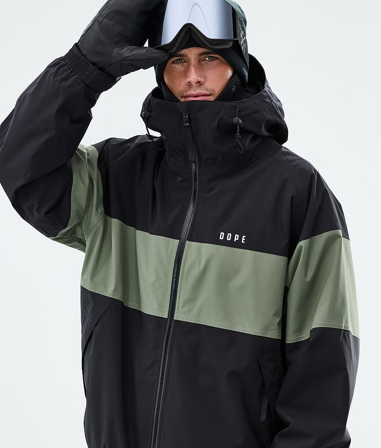 Dope Spartan Snowboardjakke Herre Stripe Black/Moss Green, Image 4 of 8