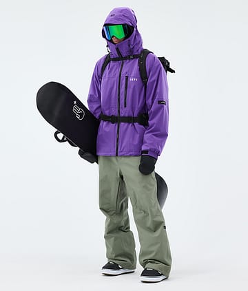 Dope Apex Snowboard Outfit Vivid Purple/Moss Green