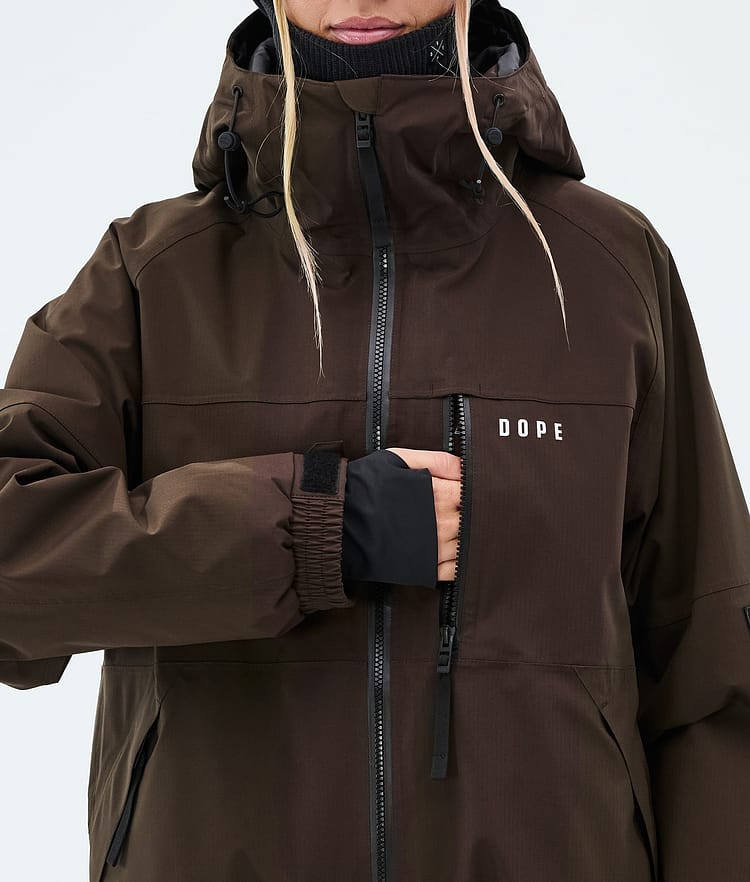 Dope Apex W Giacca Sci Donna Dark Brown, Image 8 of 9