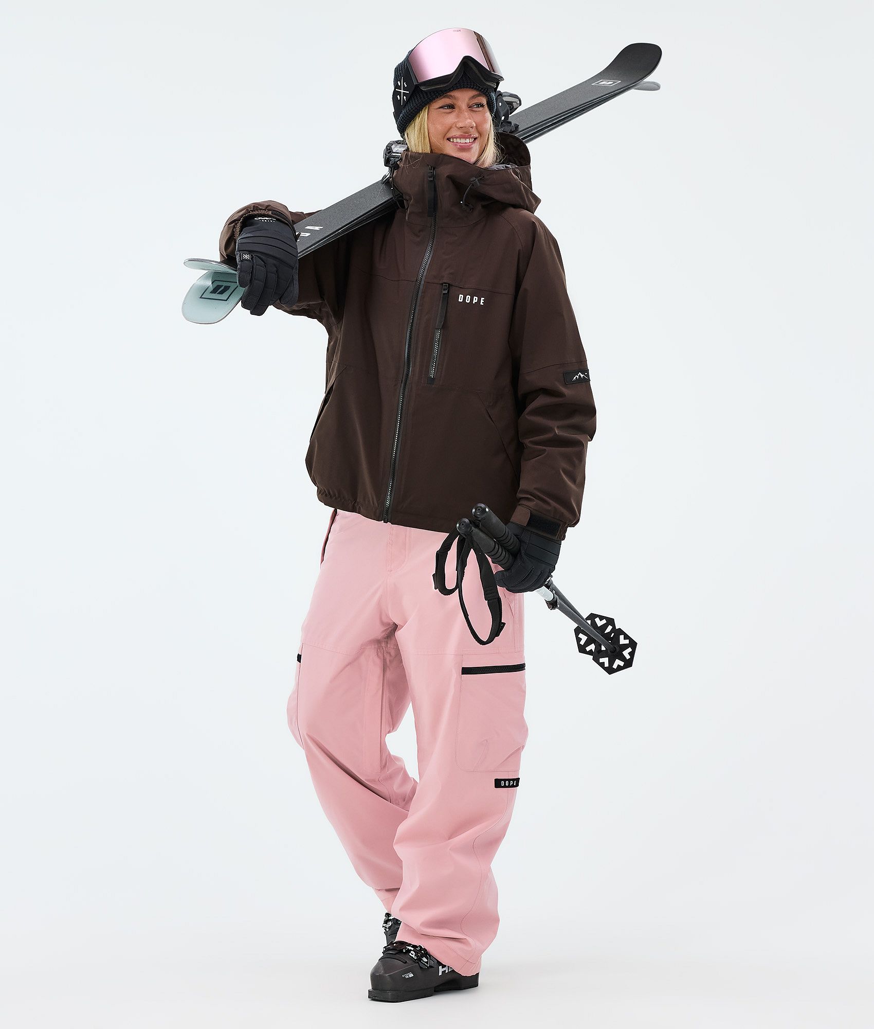 Dope Apex W Outfit Narciarski Kobiety - Dark Brown/Soft Pink
