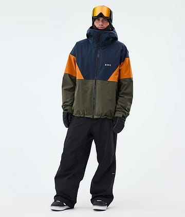 Dope Spartan Snowboard Outfit Dark Blue/Burned Orange/Olive Green/Black