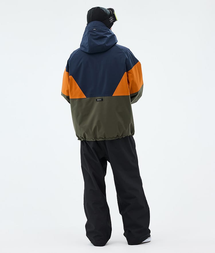 Dope Spartan Snowboardjakke Herre Sport Dark Blue/Burned Orange/Olive Green, Image 3 of 8