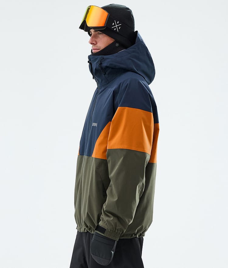 Dope Spartan Snowboardjakke Herre Sport Dark Blue/Burned Orange/Olive Green, Image 5 of 8
