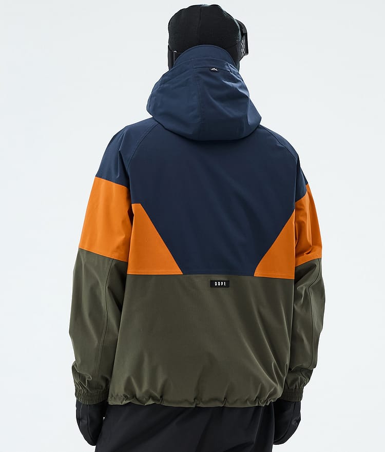 Dope Spartan Snowboardjakke Herre Sport Dark Blue/Burned Orange/Olive Green, Image 6 of 8