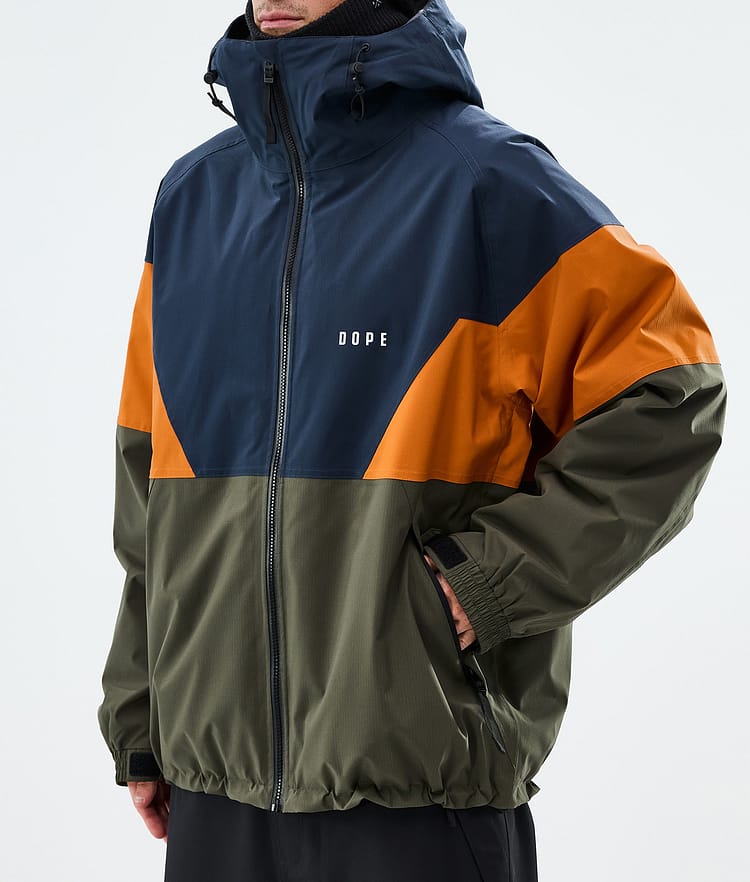 Dope Spartan Snowboardjakke Herre Sport Dark Blue/Burned Orange/Olive Green, Image 7 of 8