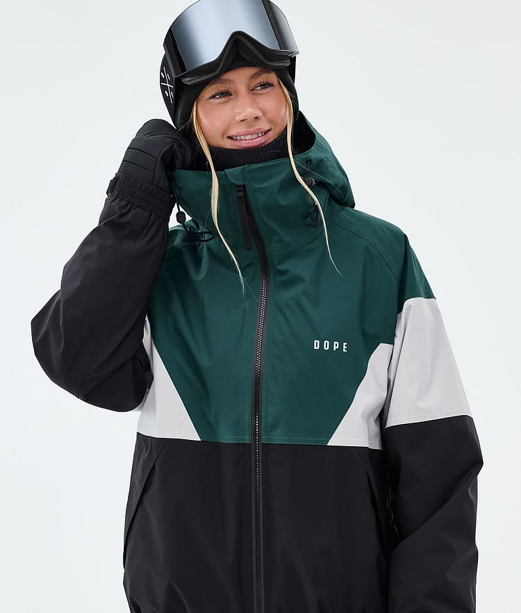 Dope Spartan W Ski Jacket Women Sport Bottle Green/Light Grey/Black, Image 4 of 8