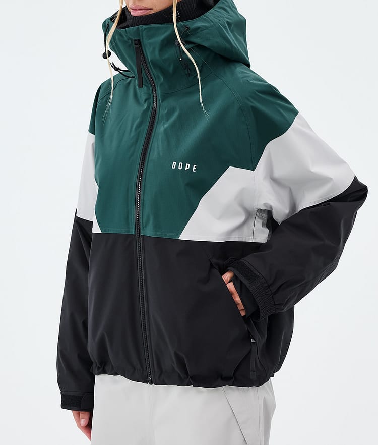 Dope Spartan W Snowboardjakke Dame Sport Bottle Green/Light Grey/Black, Image 7 of 8