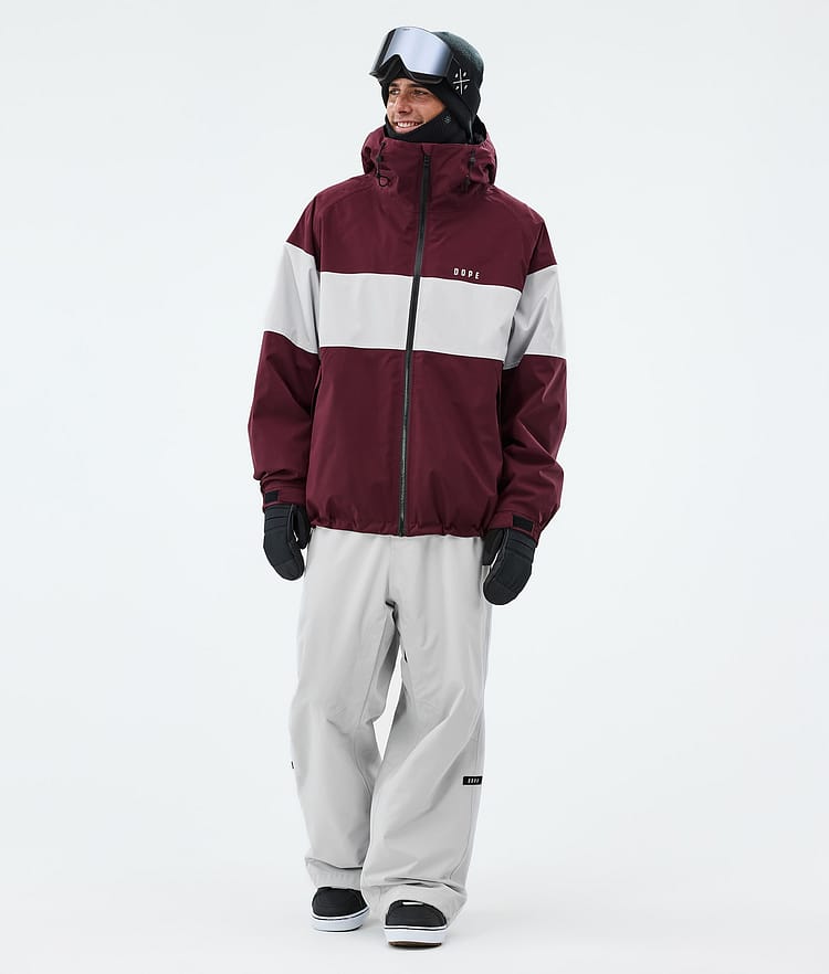 Dope Spartan Giacca Snowboard Uomo Stripe Burgundy/Light Grey, Image 2 of 8