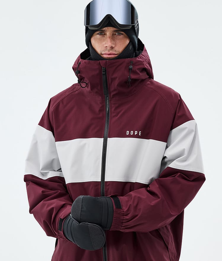 Dope Spartan Giacca Snowboard Uomo Stripe Burgundy/Light Grey, Image 4 of 8
