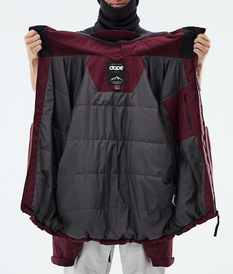 Dope Spartan Snowboardjakke Herre Stripe Burgundy/Light Grey, Image 8 of 8