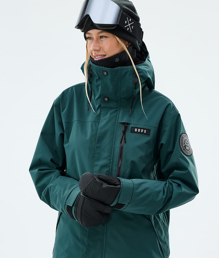 Dope Blizzard W Full Zip Ski jas Dames Bottle Green, Image 4 of 9