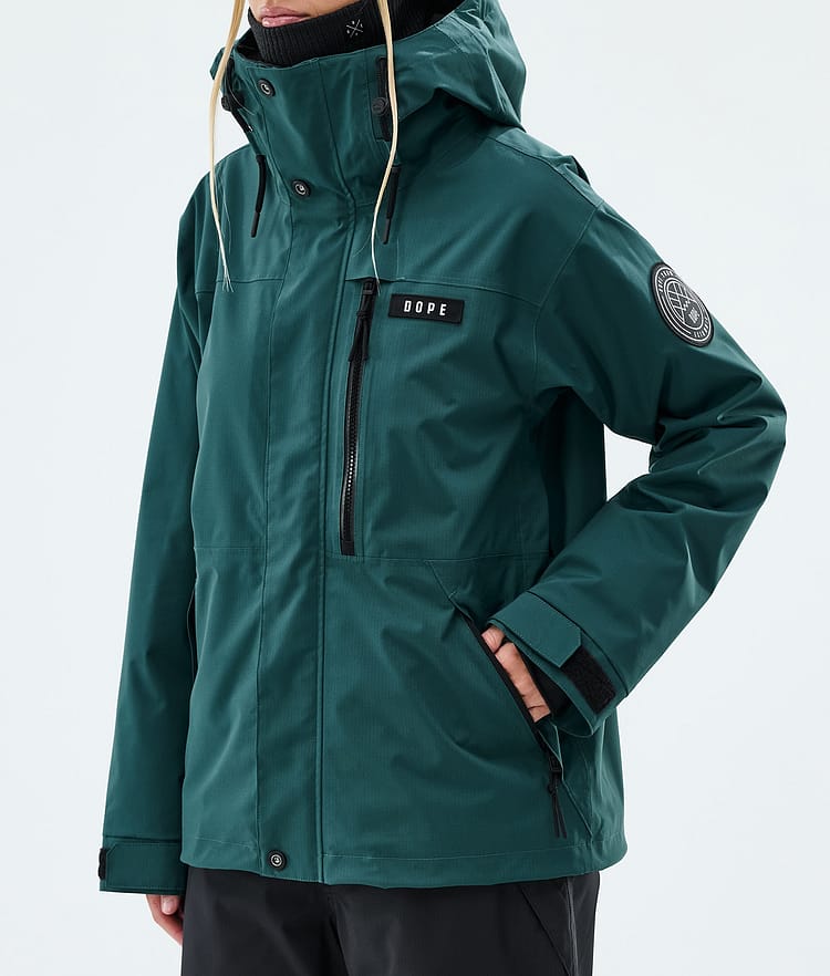 Dope Blizzard W Full Zip Ski jas Dames Bottle Green, Image 7 of 9