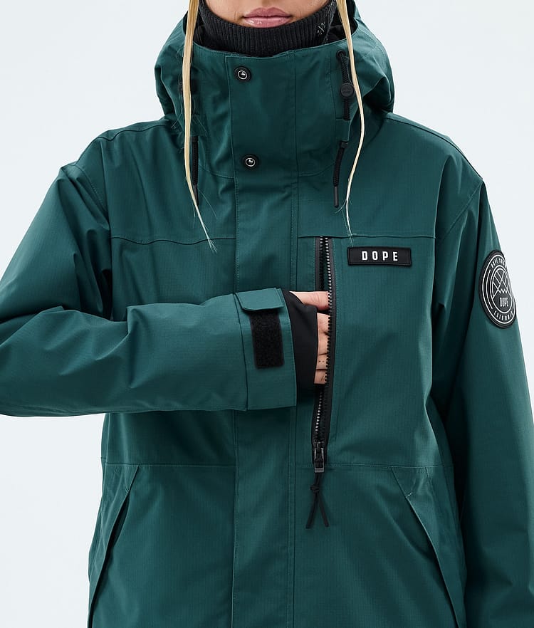 Dope Blizzard W Full Zip Ski jas Dames Bottle Green, Image 8 of 9
