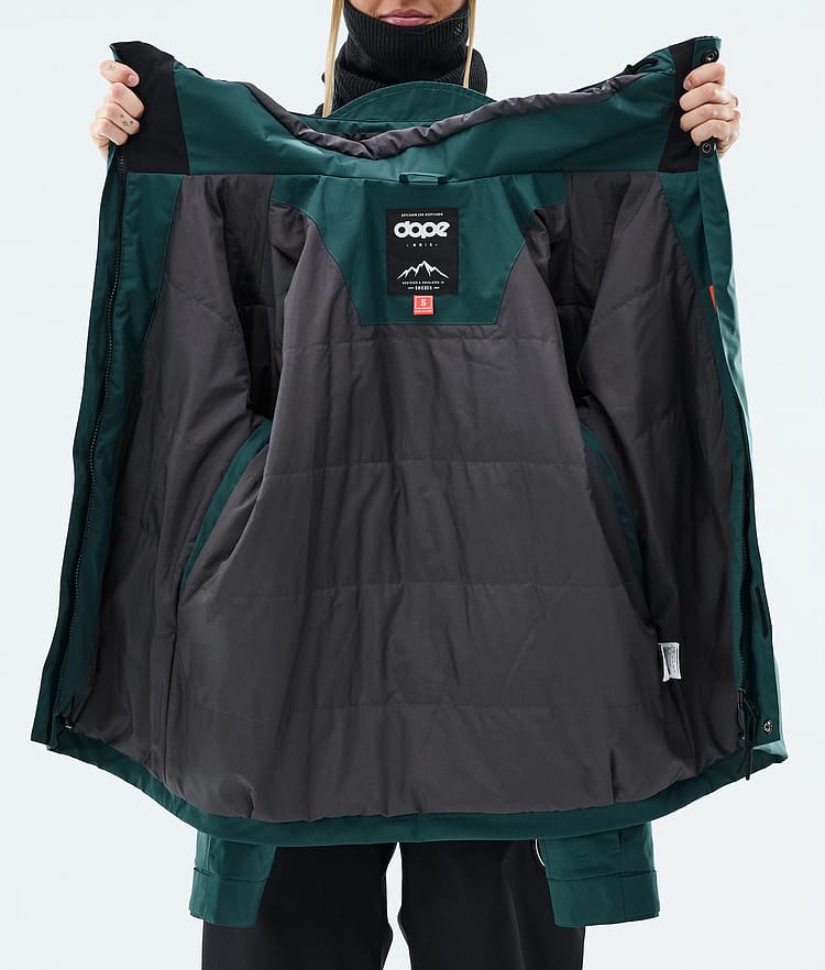 Dope Blizzard W Full Zip Ski jas Dames Bottle Green, Image 9 of 9