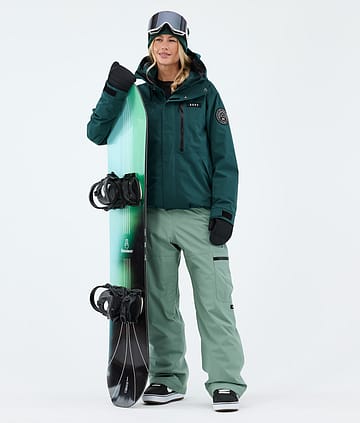 Dope Blizzard W Full Zip Snowboard Outfit Bottle Green/Faded Green