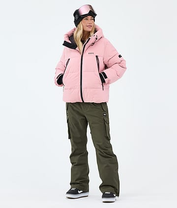 Dope Puffer W Snowboard Outfit Soft Pink/Olive Green