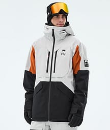Montec Arch Ski Jacket Men Light Grey/Burned Orange/Black