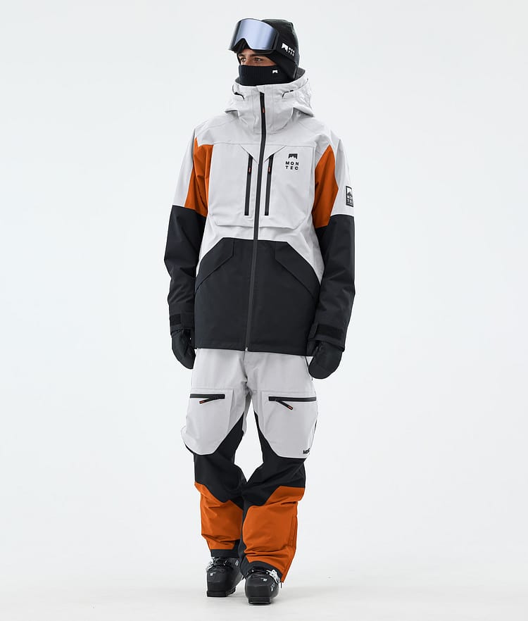 Montec Arch Snowboard Jacket Men Light Grey/Burned Orange/Black, Image 2 of 10