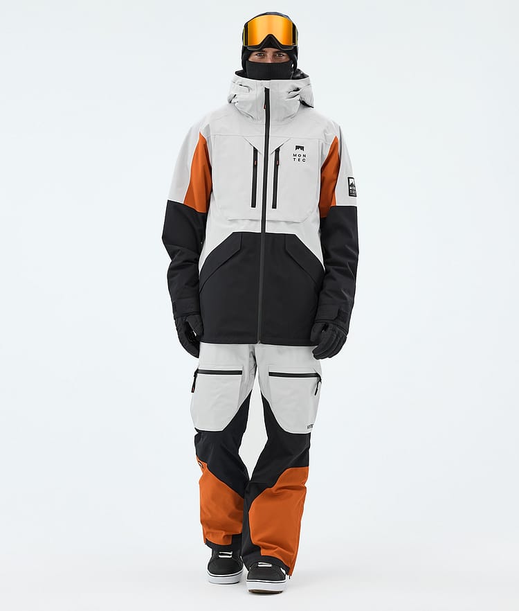 Montec Arch Snowboard Jacket Men Light Grey/Burned Orange/Black, Image 3 of 10