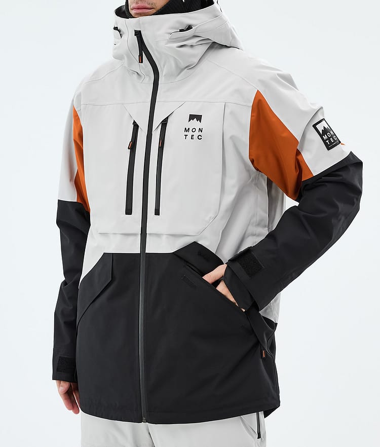 Montec Arch Snowboard Jacket Men Light Grey/Burned Orange/Black, Image 8 of 10