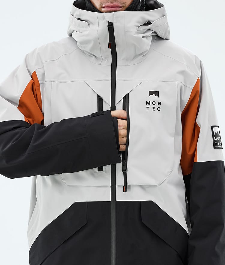 Montec Arch Snowboard Jacket Men Light Grey/Burned Orange/Black, Image 9 of 10