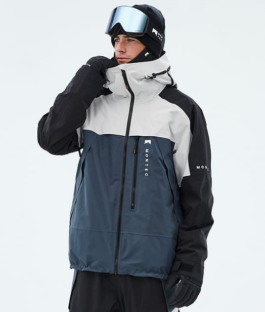 Montec Oracle Giacca Snowboard Uomo Light Grey/Black/Metal Blue