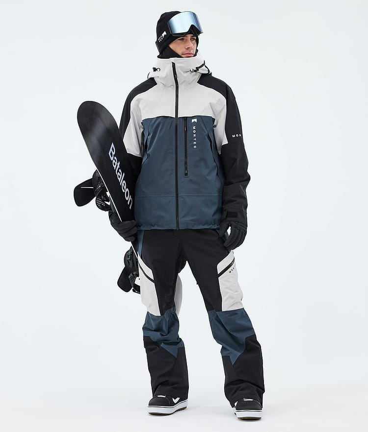 Montec Oracle Snowboard Jacket Men Light Grey/Black/Metal Blue, Image 2 of 9
