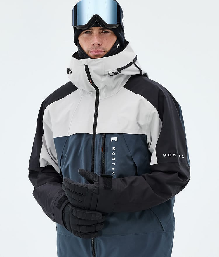 Montec Oracle Snowboard Jacket Men Light Grey/Black/Metal Blue, Image 4 of 9