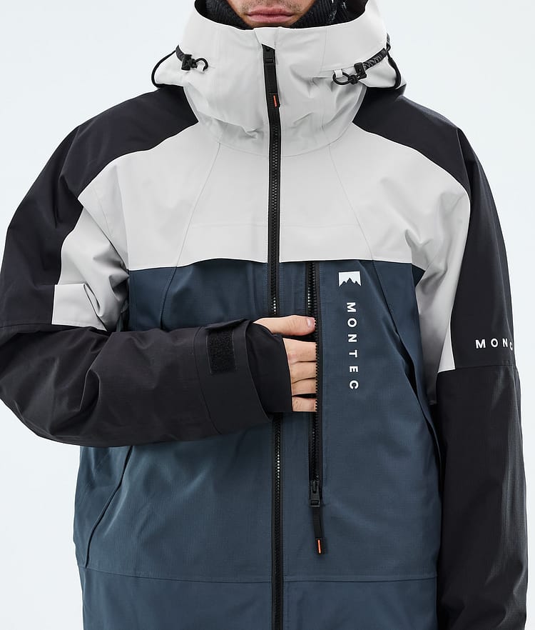 Montec Oracle Snowboard Jacket Men Light Grey/Black/Metal Blue, Image 8 of 9