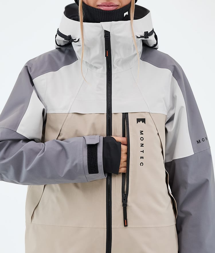 Montec Oracle W Chaqueta Snowboard Mujer Light Grey/Light Pearl/Sand, Image 8 of 9
