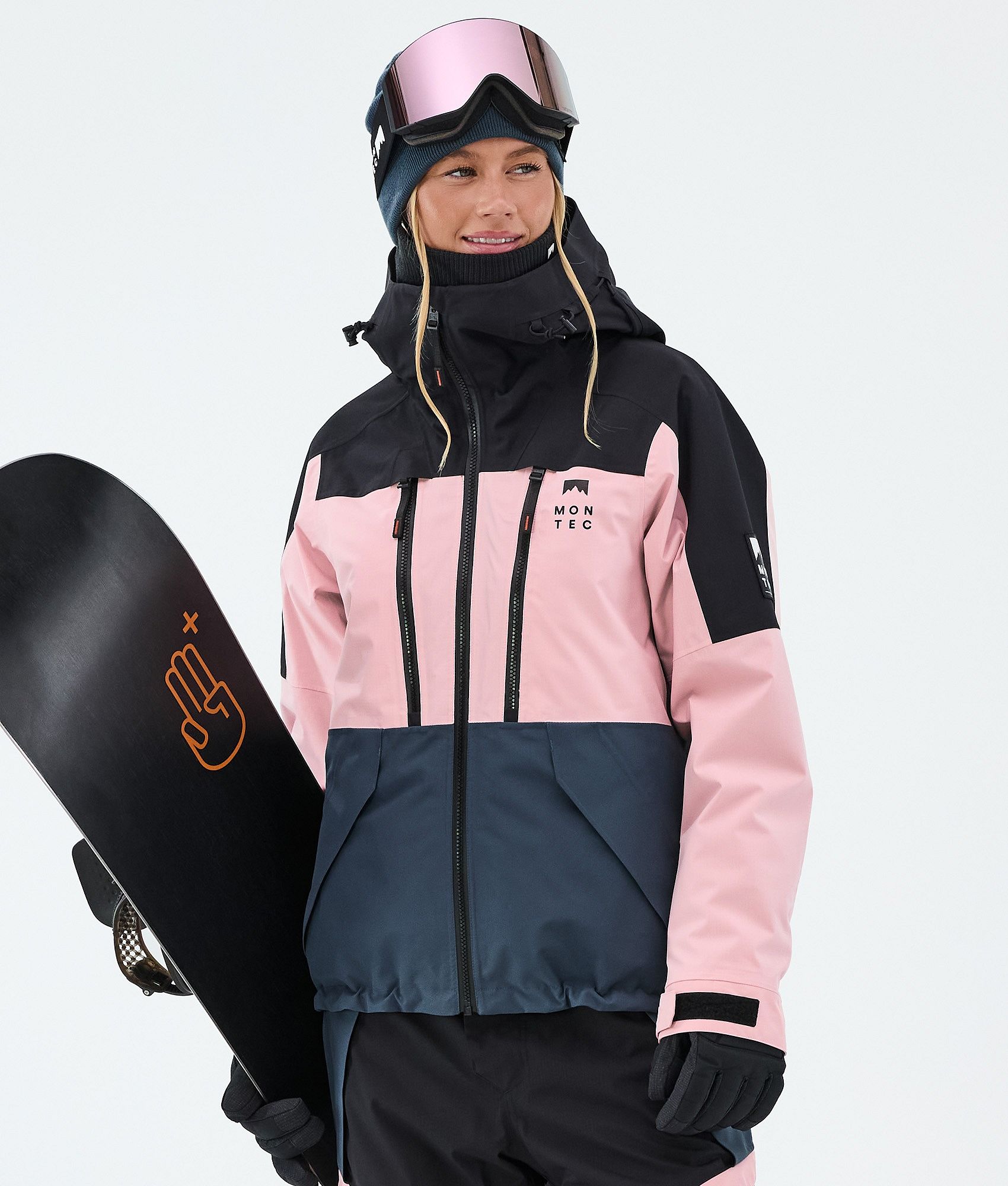 Montec Sentinel W Snowboard Jacket Women Black/Soft Pink/Metal