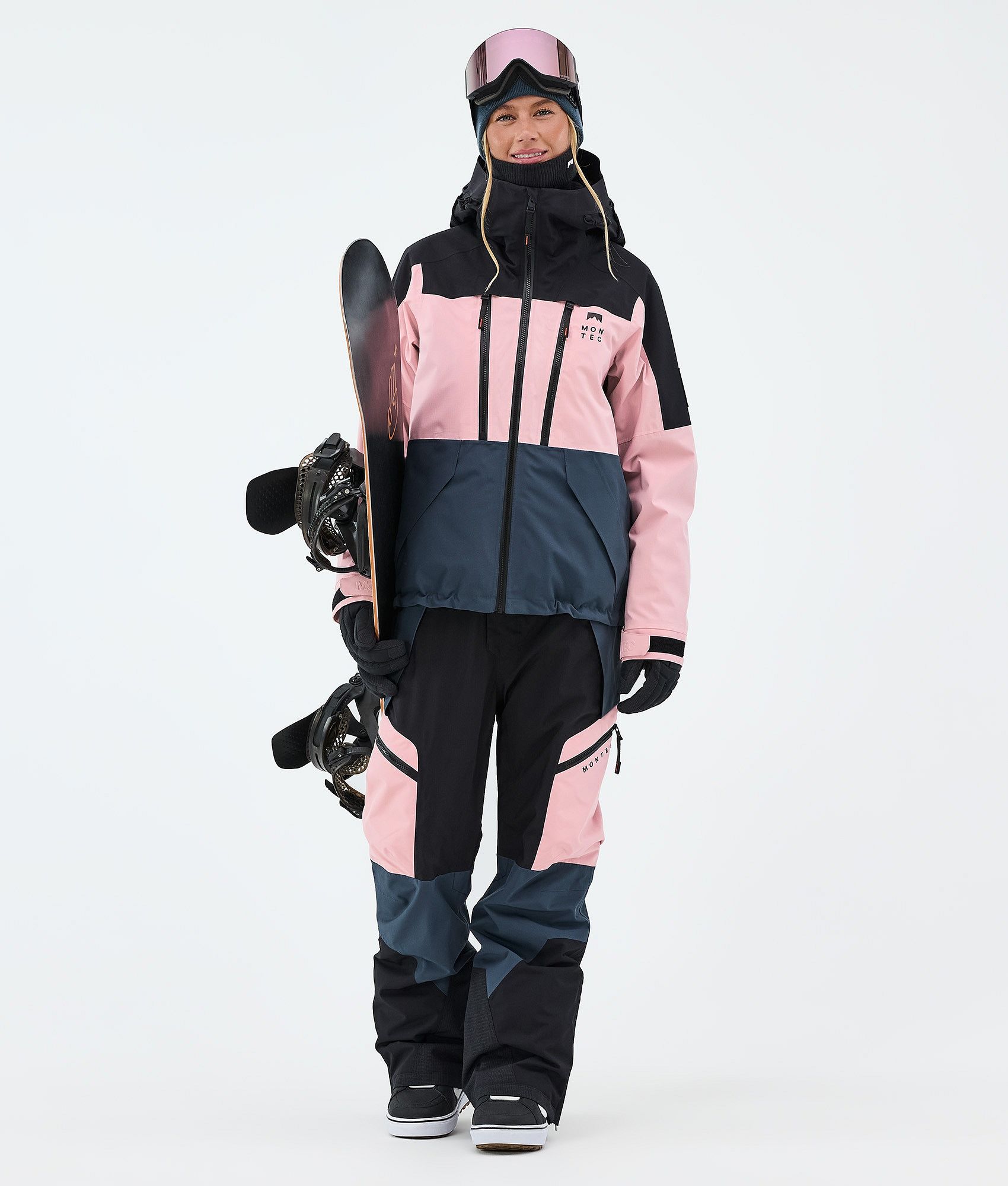 Montec Sentinel W Snowboard Jacket Women Black/Soft Pink/Metal