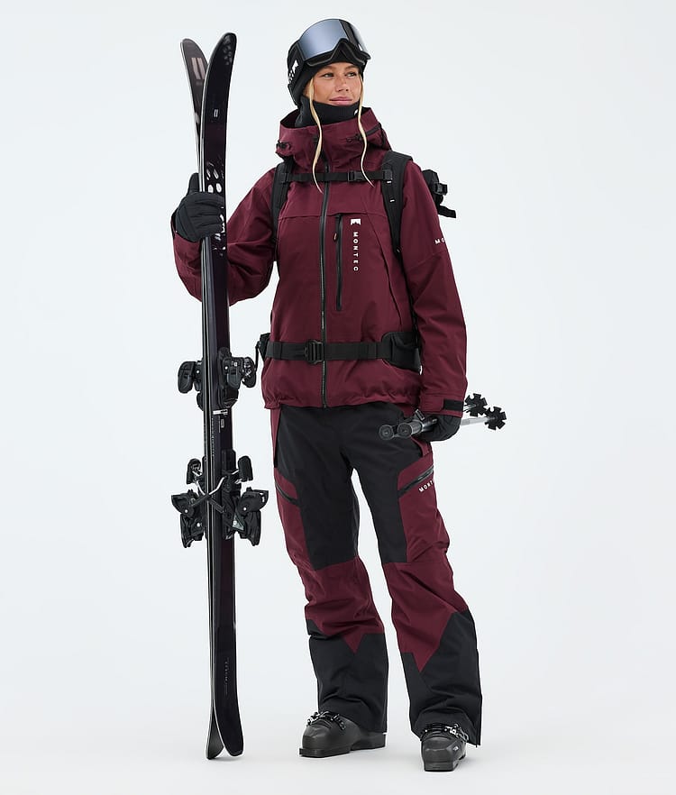 Montec Dozer W Pantaloni Sci Donna Burgundy/Black, Image 2 of 7