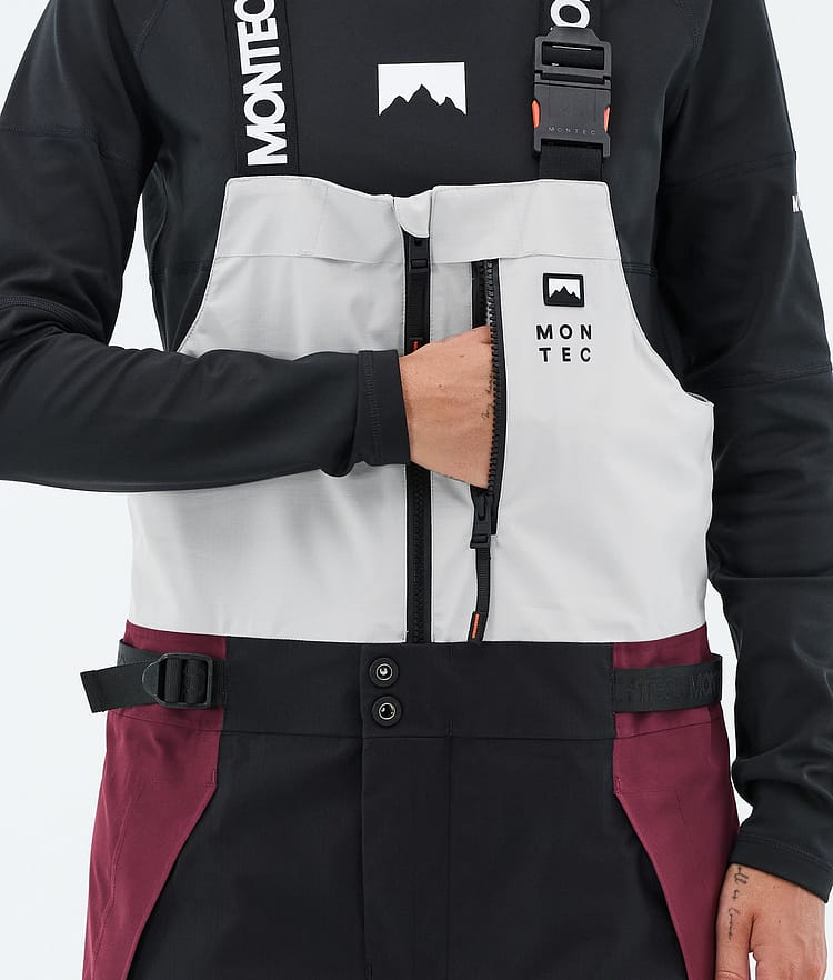 Montec Dozer W Pantaloni Sci Donna Light Grey/Black/Burgundy, Image 6 of 7