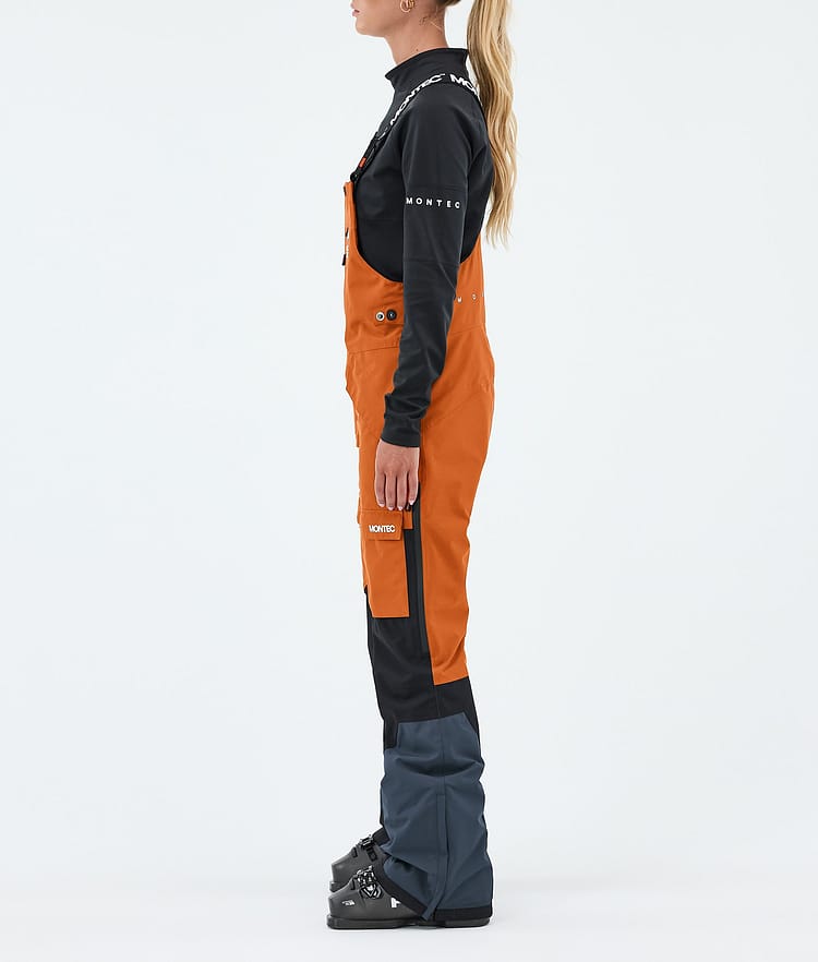 Montec Fawk W Pantaloni Sci Donna Burned Orange/Black/Metal Blue, Image 3 of 7