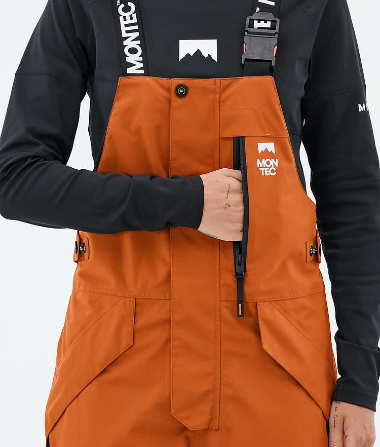 Montec Fawk W Pantalones Snowboard Mujer Burned Orange/Black/Metal Blue, Image 6 of 7